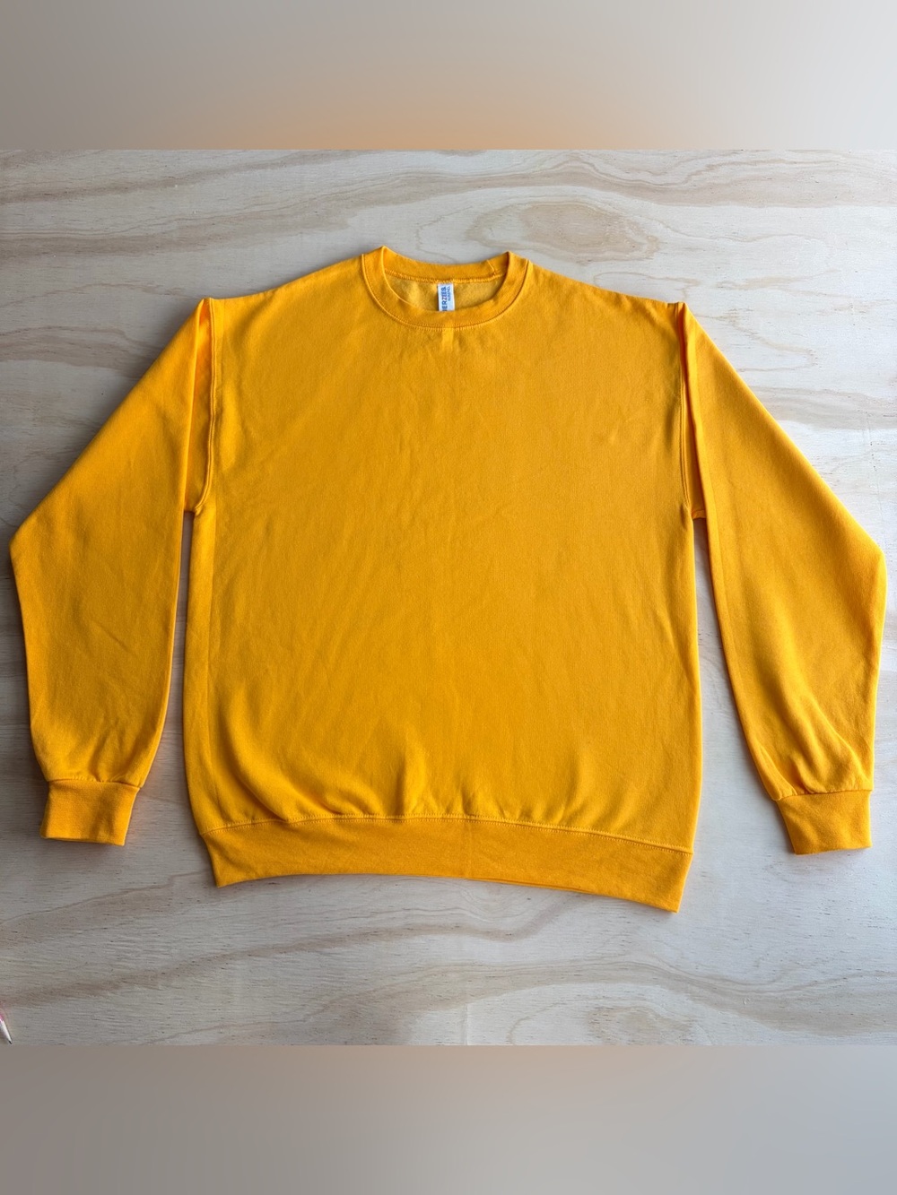 Jerzees NuBlend Crewneck Sweatshirt Gold Yellow Men Women Size M Medium Unisex